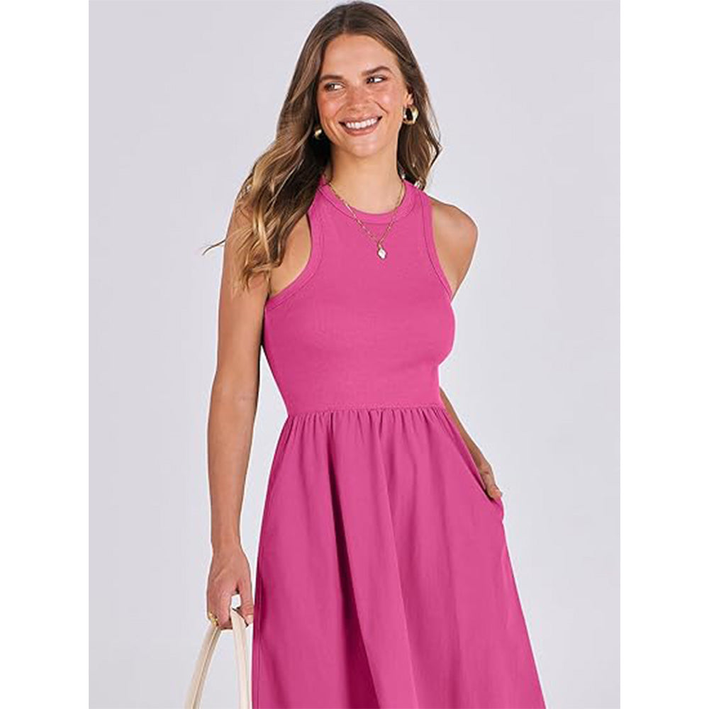🌊Boho Beach Magic! Patchwork Knit Dress w/ Secret Pockets✨ Racerback Tank Dress💫 Flowy Midi Sundress | Summer Casual TikTok Viral 🌊Boho Beach Magic! Patchwork Knit Dress w/ Secret Pockets✨ Racerback Tank Dress💫 Flowy Midi Sundress | Summer Casual TikTok Viral